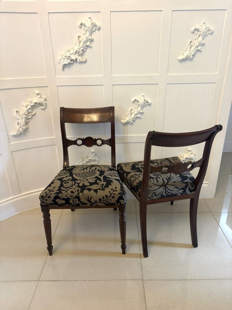 Antique Set of Four Regency Mahogany Dining Chairs - Image 13